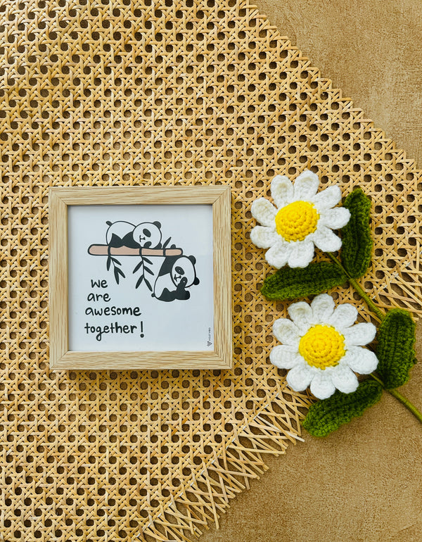 We are awesome together | 5*5 inches glass top wall frame