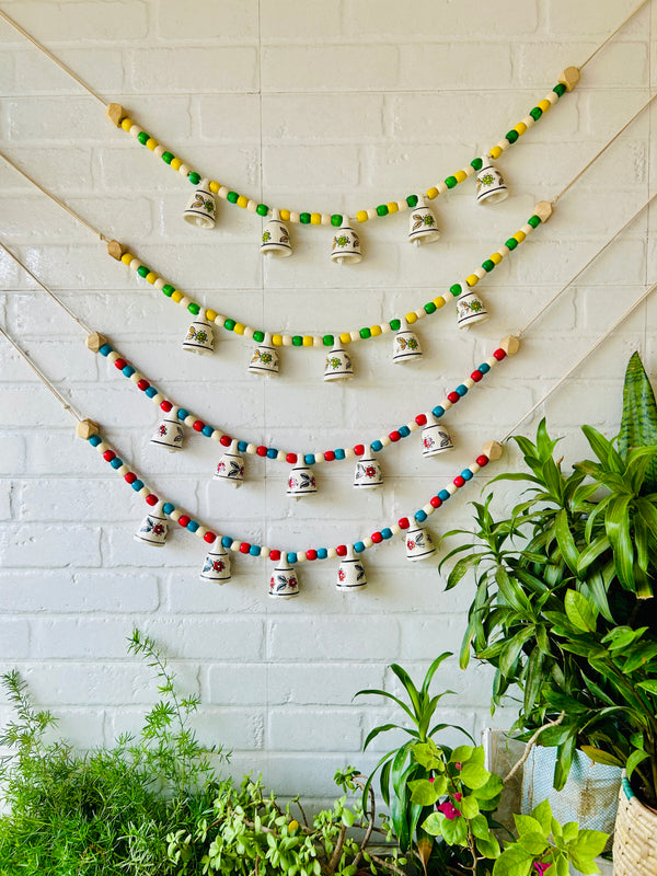 KHANAK | Ceramic bells bunting  - GULMOHAR