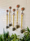 SET OF FIVE - DAISY | Ceramic Macrame Bells with Ceramic Hooks (Buy 4 get 1 free)