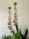 Indian Rose | Symphony Chimes | Bunch of 4 (mini) bells with Ceramic Hook | Set of 2