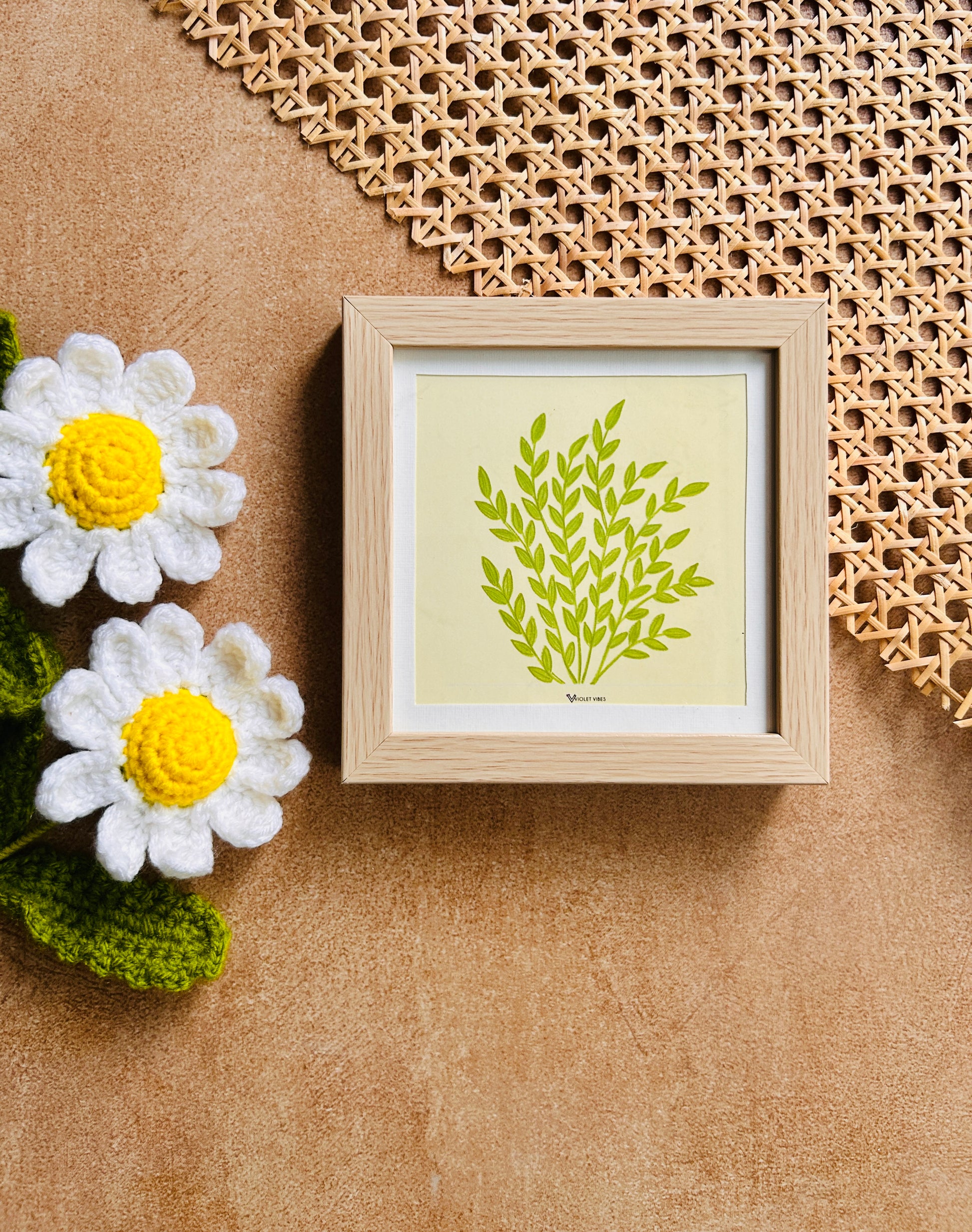 Serene Leaves 9 | Small Glass Wall frame