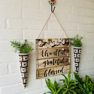 Thankful grateful blessed | Brown balcony combo