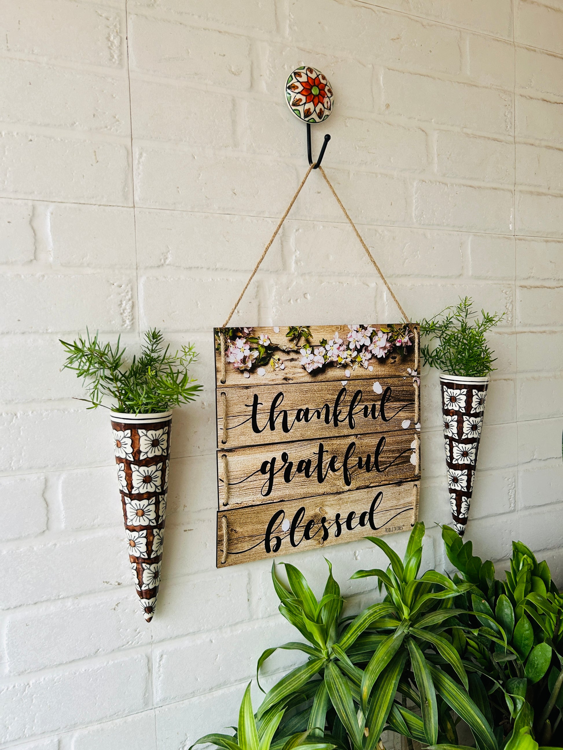 Thankful grateful blessed | Brown balcony combo