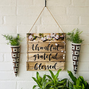Thankful grateful blessed | Brown balcony combo