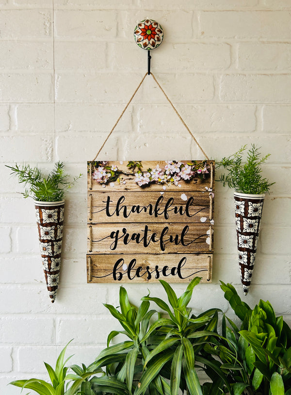 Thankful grateful blessed | Brown balcony combo