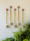 SET OF FIVE | Ceramic Macrame Bells with Ceramic Hooks (Buy 4 get 1 free)