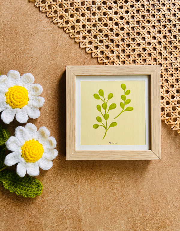 Serene Leaves 5 | Small Glass Wall frame