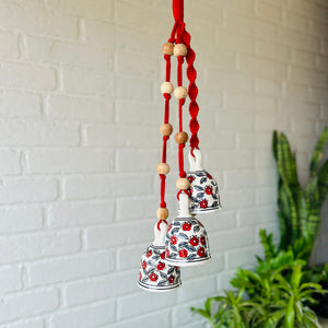 CHERRY | Symphony Chimes | Bunch of 3 (big) bells with Ceramic Hook