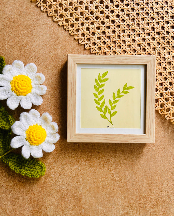 Serene Leaves 6 | Small Glass Wall frame