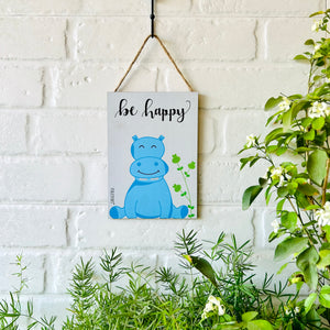 Be Happy (Hippo) | Kids Room Decor