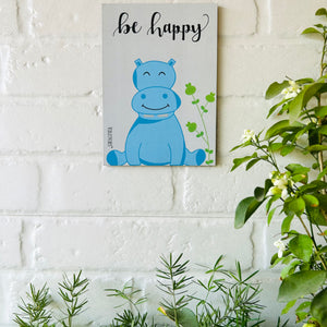 Be Happy (Hippo) | Kids Room Decor