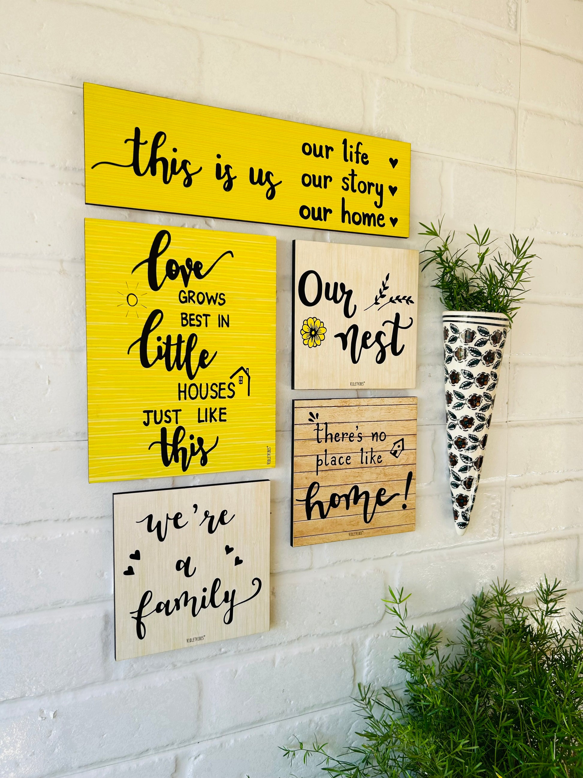 "This is Us" - Peppy Yellow Combo | Wall Decor