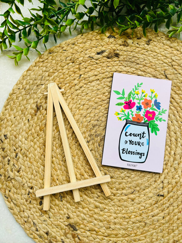 Count your blessings | Table Top with wooden easel stand