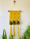 Triple Macrame Plant Hanger | Yellow