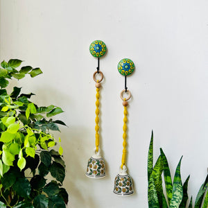 Daisy | Ceramic Macrame Bells with Ceramic Hooks | Set of 2 (Free shipping)