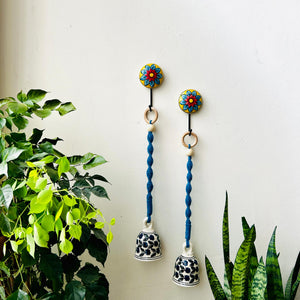 Sapphire | Ceramic Macrame Bells with Ceramic Hooks | Set of 2 (Free shipping)