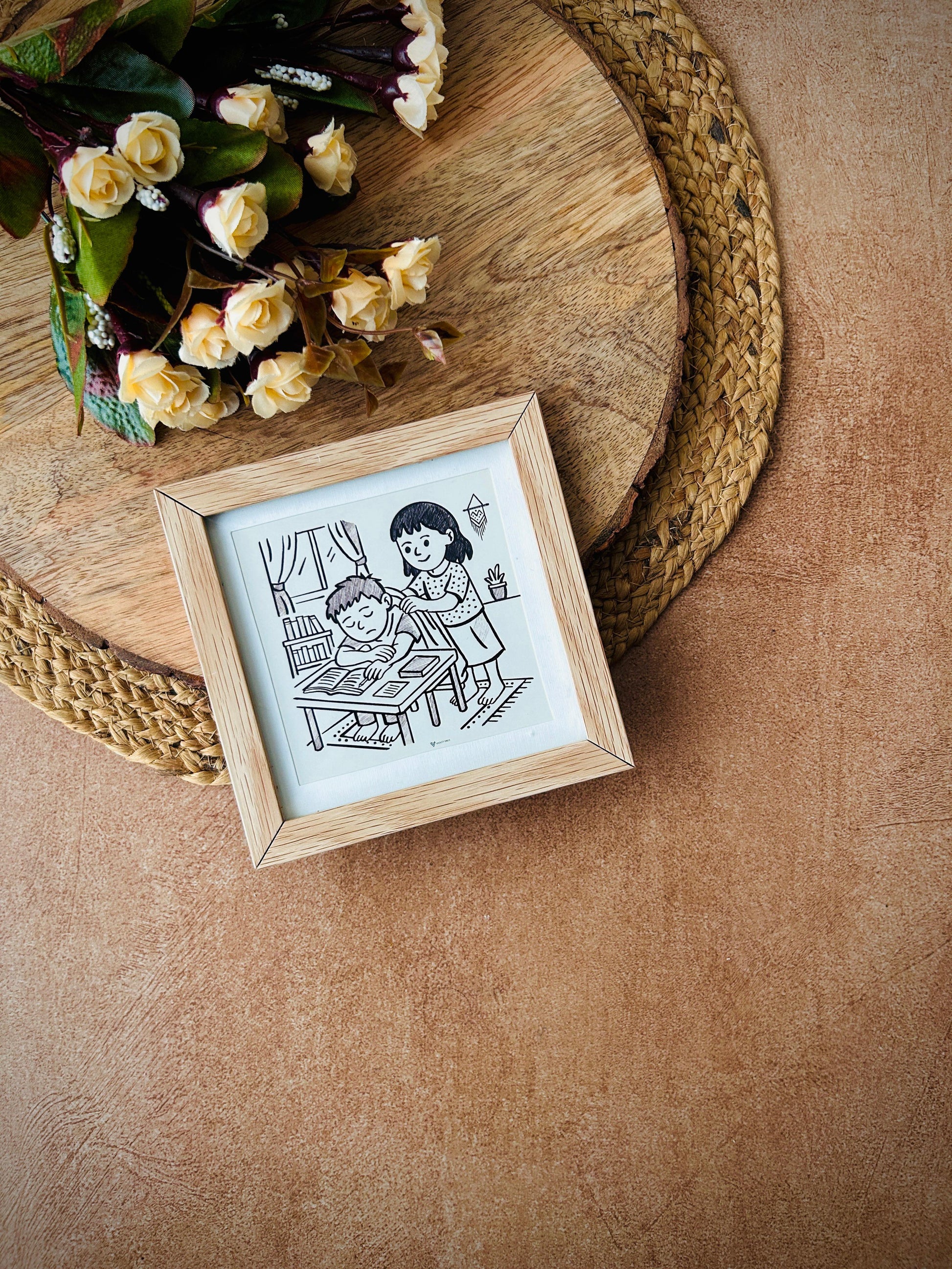 ⁠One with silent support and loud love | No caption Needed Wall Frame