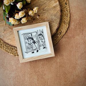 ⁠One where your hiding spot wasn’t a secret | No caption Needed Wall Frame