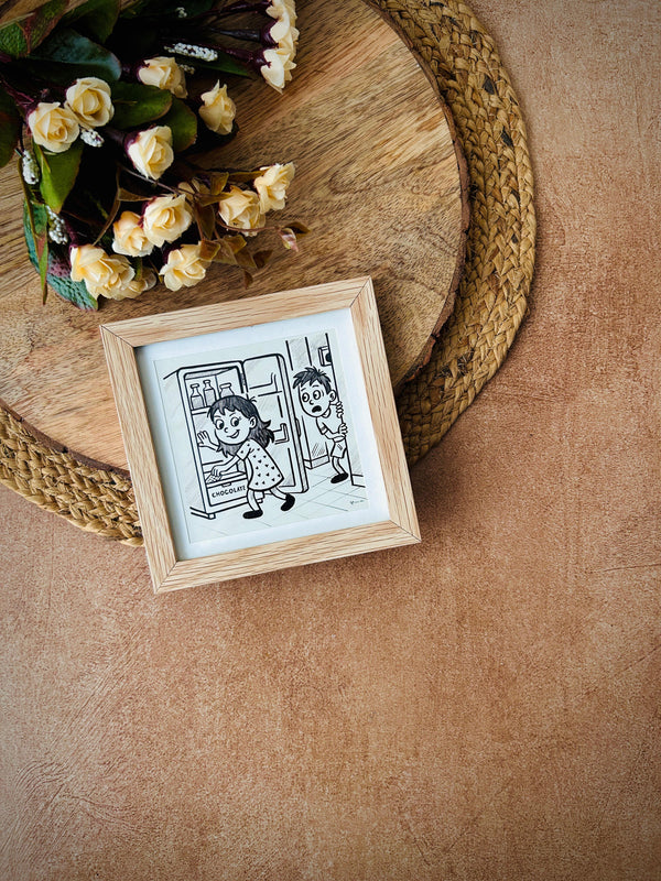 ⁠One where your hiding spot wasn’t a secret | No caption Needed Wall Frame
