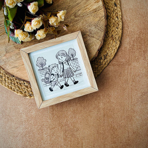 One where we shared schools and stories | No caption Needed Wall Frame