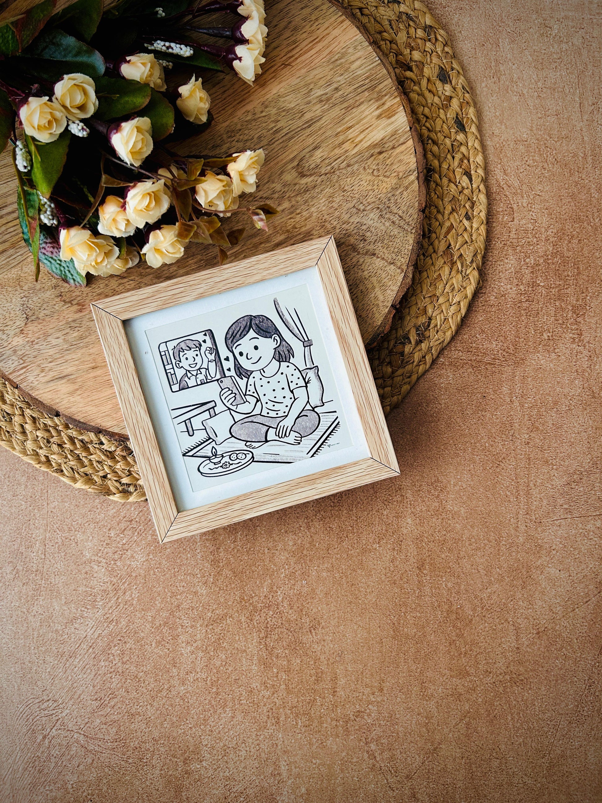 One where love travelled in a courier box | No caption Needed Wall Frame