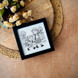 One where we shared schools and stories | No caption Needed Wall Frame