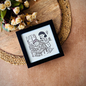 ⁠One with silent support and loud love | No caption Needed Wall Frame