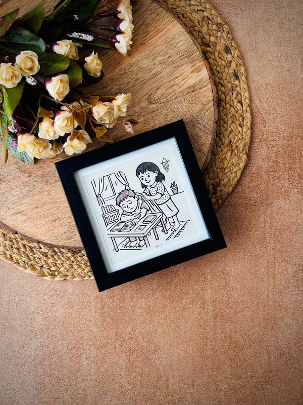 ⁠One with silent support and loud love | No caption Needed Wall Frame