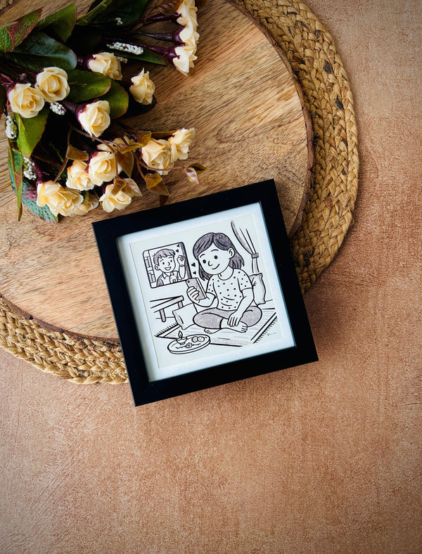One where love travelled in a courier box | No caption Needed Wall Frame