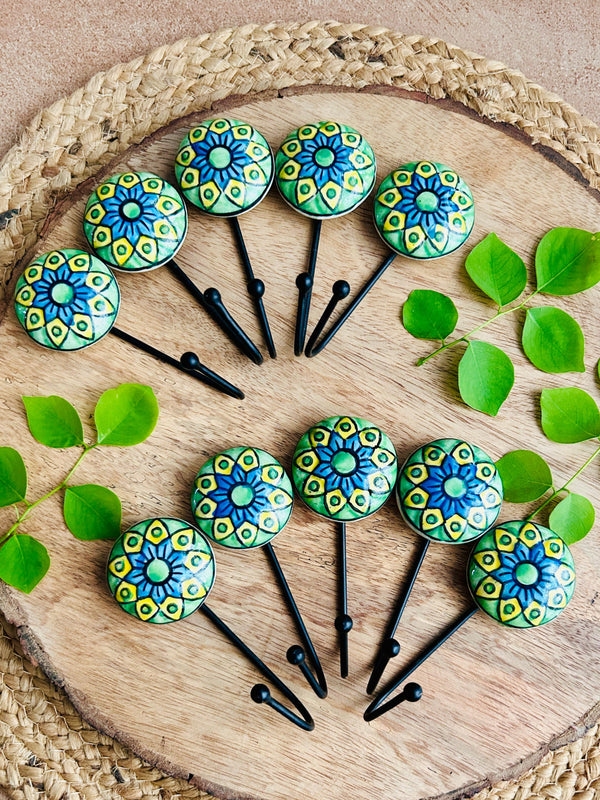 Ceramic Hooks | Green Yellow