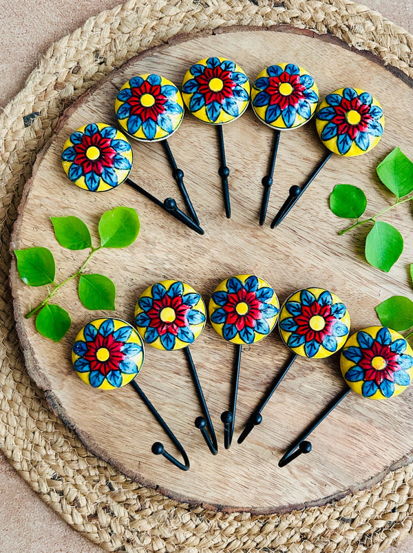 Ceramic Hooks | Yellow Blue