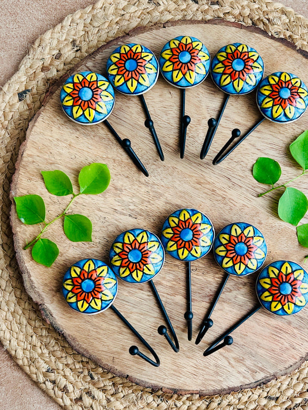 Ceramic Hooks | Blue Yellow