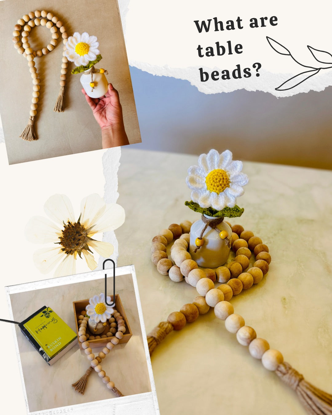 Beaded Garland | Handmade Wooden Table Beads