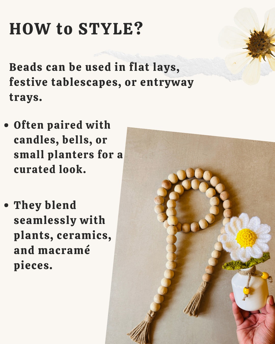 Beaded Garland | Handmade Wooden Table Beads