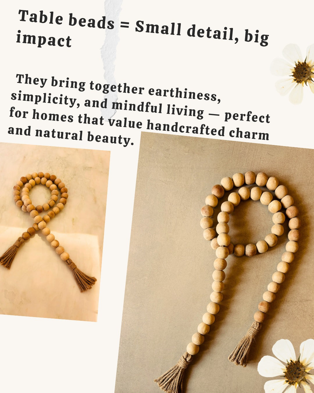 Beaded Garland | Handmade Wooden Table Beads