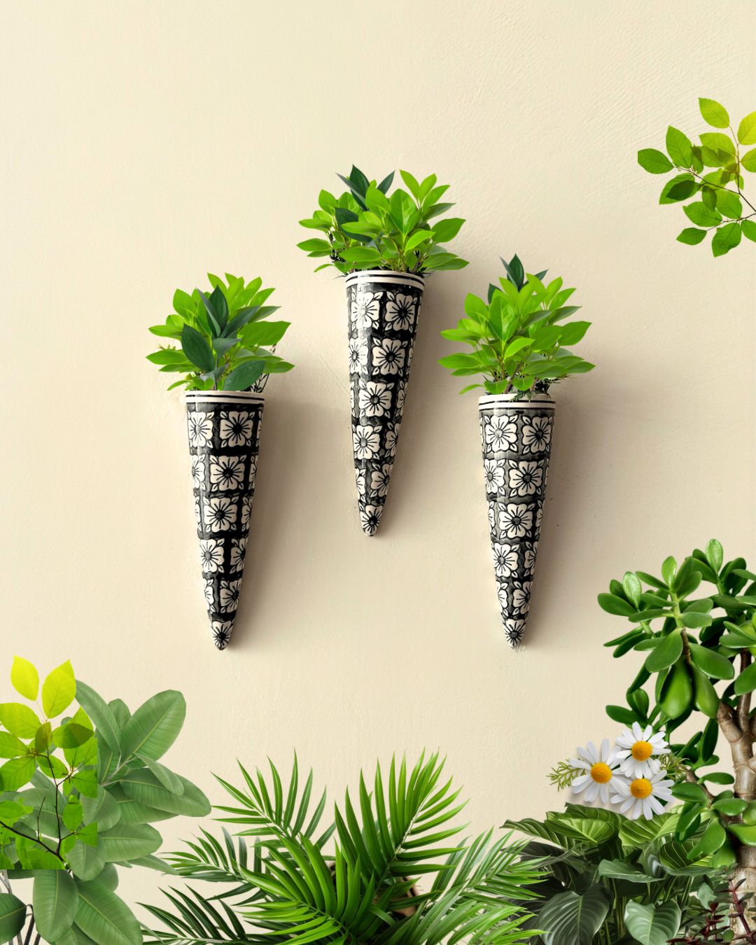 Set of 3 | Big Conical Planter | Grey Square | Buy 3 get 3 offer applicable | Use code 