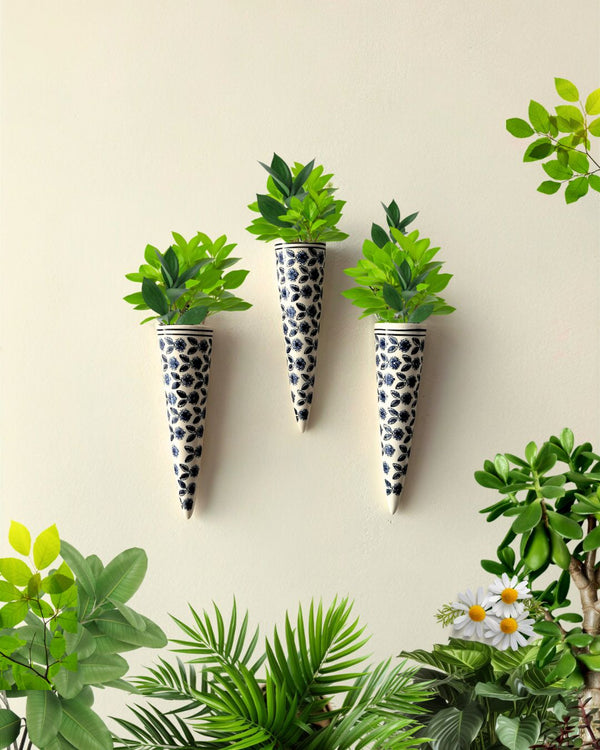 Set of 3 | Big Conical Planter | Blue Flowers | Buy 3 get 3 offer applicable | Use code 