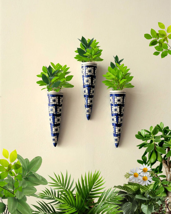 Set of 3 | Big Conical Planter | Blue Square | Buy 3 get 3 offer applicable | Use code 