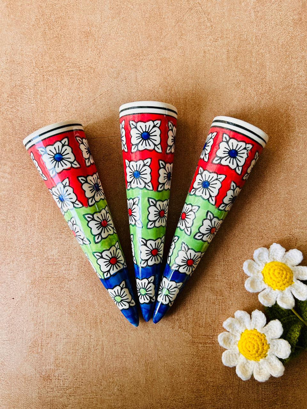 Set of 3 | Big Conical Planter | Multicolor Squares | Buy 3 get 3 offer applicable | Use code 