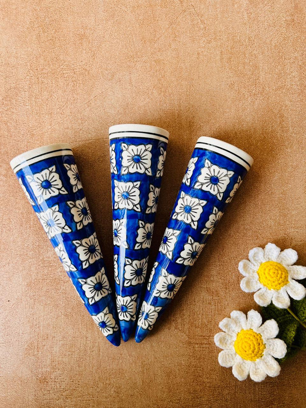 Set of 3 | Big Conical Planter | Blue Square | Buy 3 get 3 offer applicable | Use code 