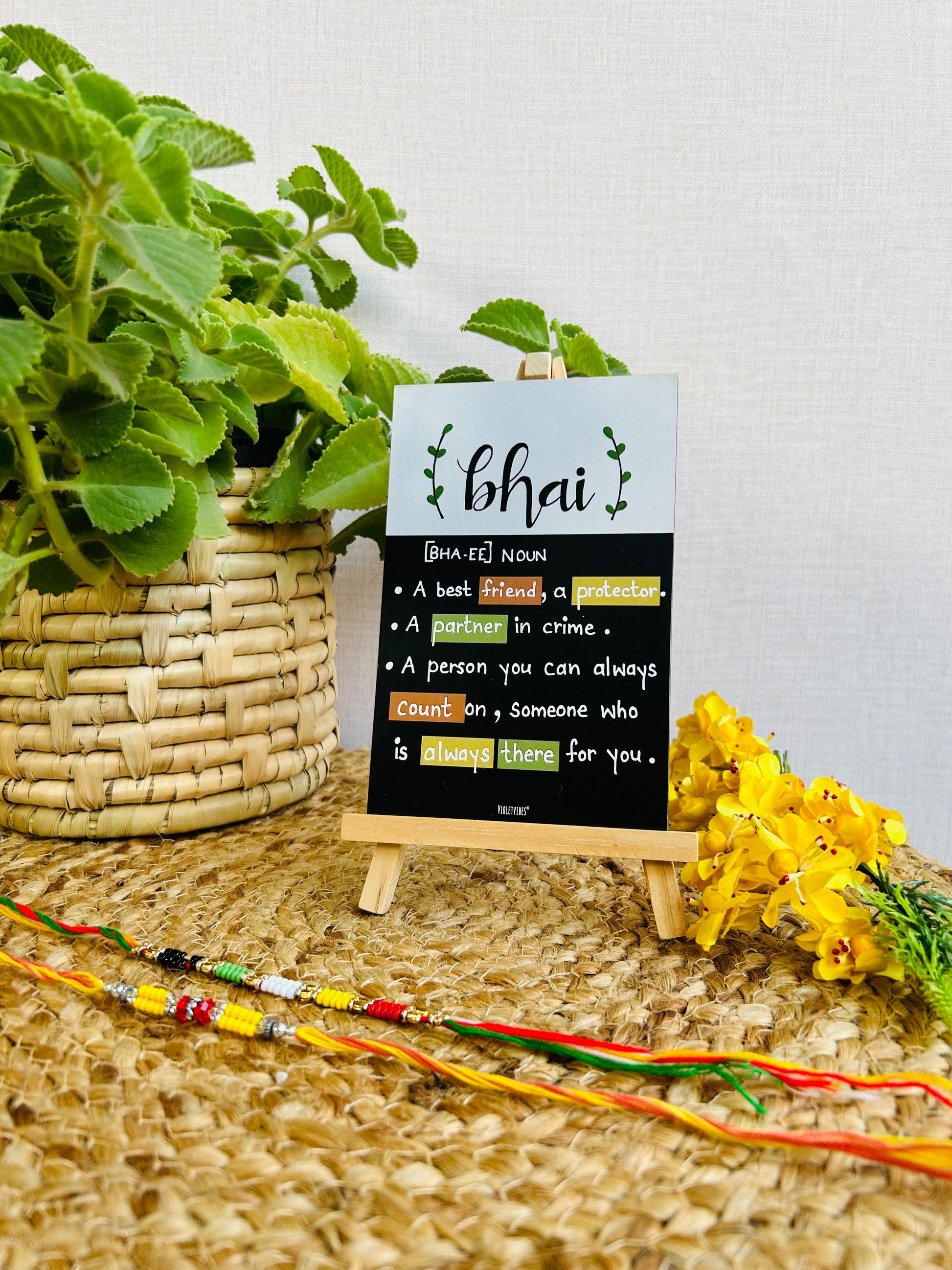 Bhai [BHA-EE] | Table Top with wooden easel stand (Rakhi Special)
