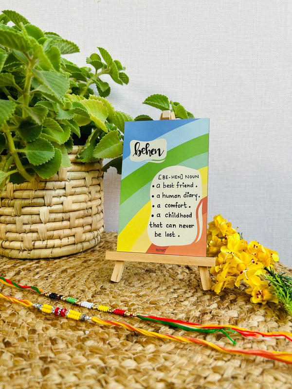Behen [BE-HEN] | Table Top with wooden easel stand (Rakhi Special)