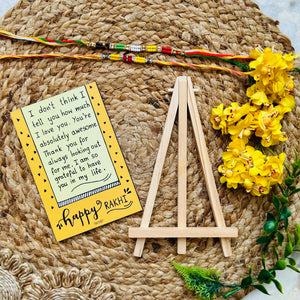 Happy Rakhi | Table Top with wooden easel stand (Rakhi Special)