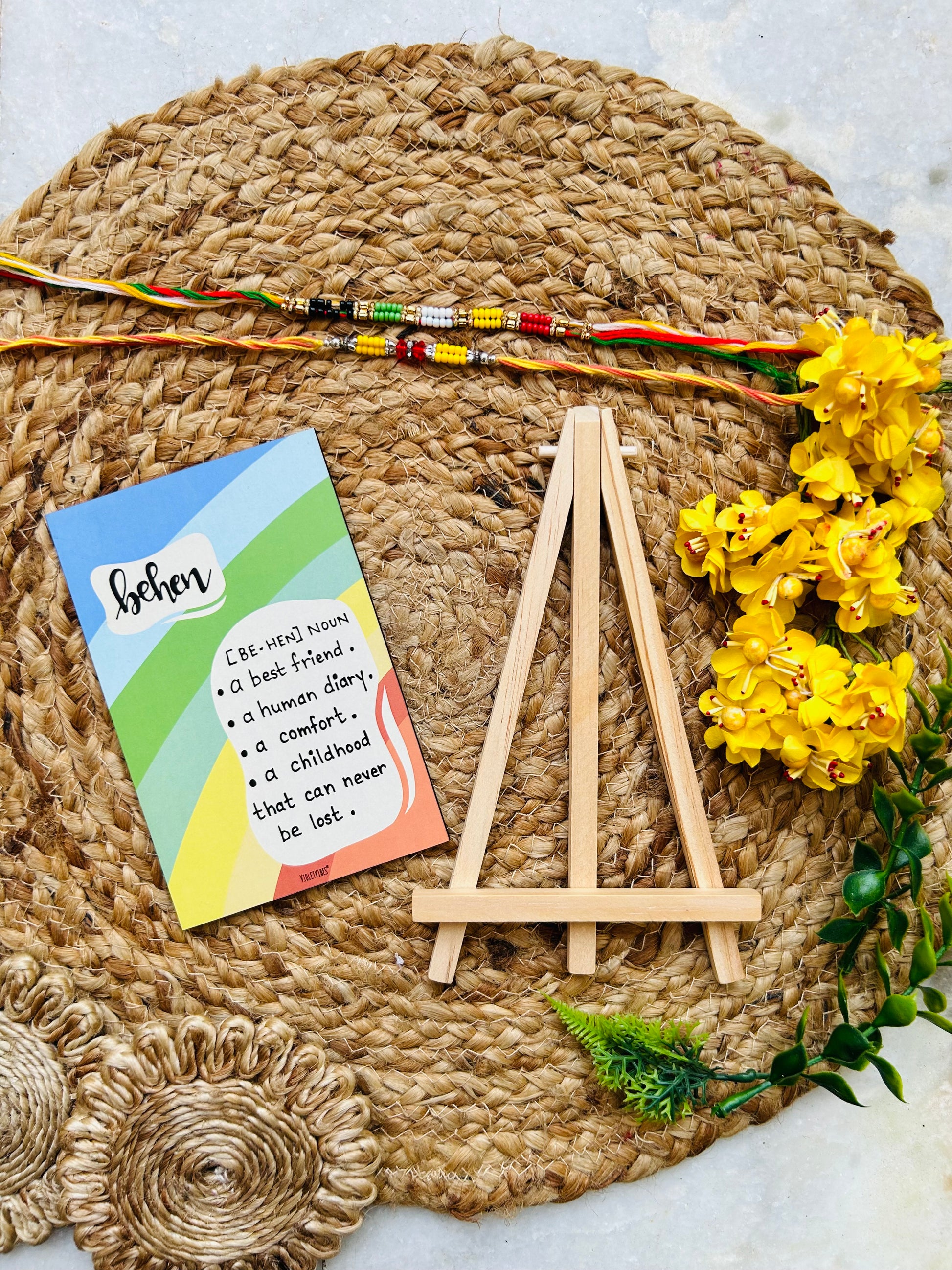Behen [BE-HEN] | Table Top with wooden easel stand (Rakhi Special)