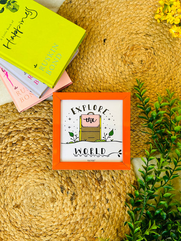 Explore the World | 5*5 inches glass top wall frame