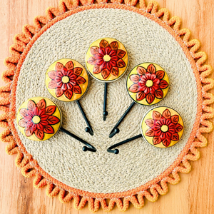 ORANGE PETAL- Big ceramic hooks