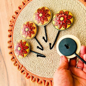 ORANGE PETAL- Big ceramic hooks