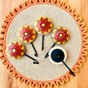 ORANGE PETAL- Big ceramic hooks