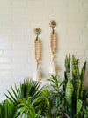 Classic White Boho Beaded Ceramic Bells | Set of 3 with ceramic hook