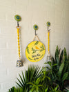 Bless this home wall set up with two Lemon Yellow macrame bells